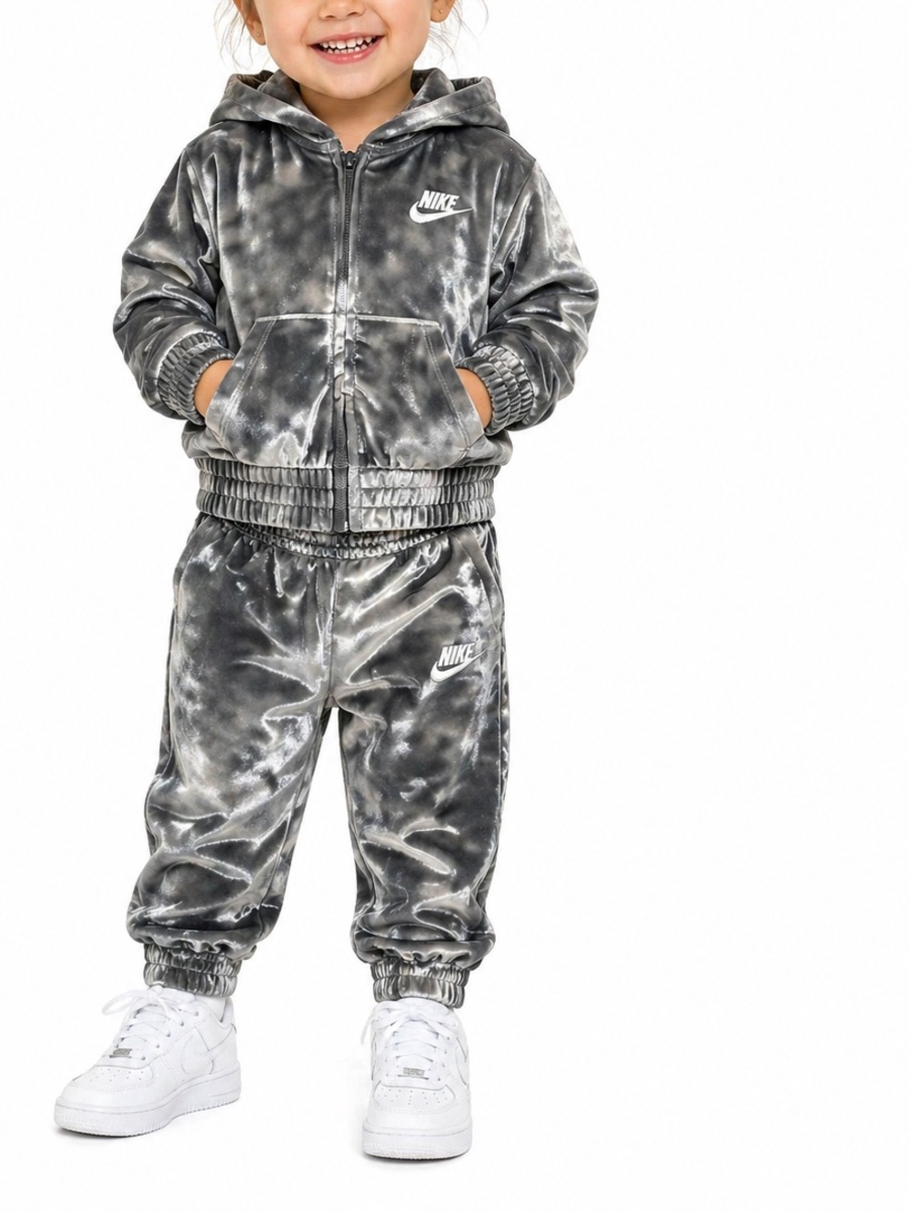 Nike Grey Velour Hoodie & Joggers Set
